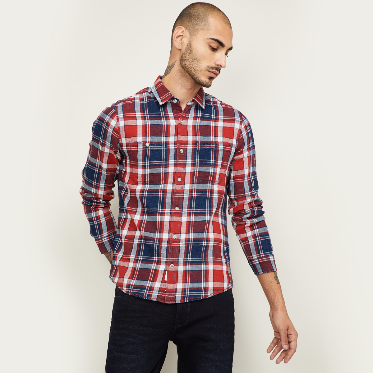 FORCA Men Checked Regular Fit Casual Shirt
