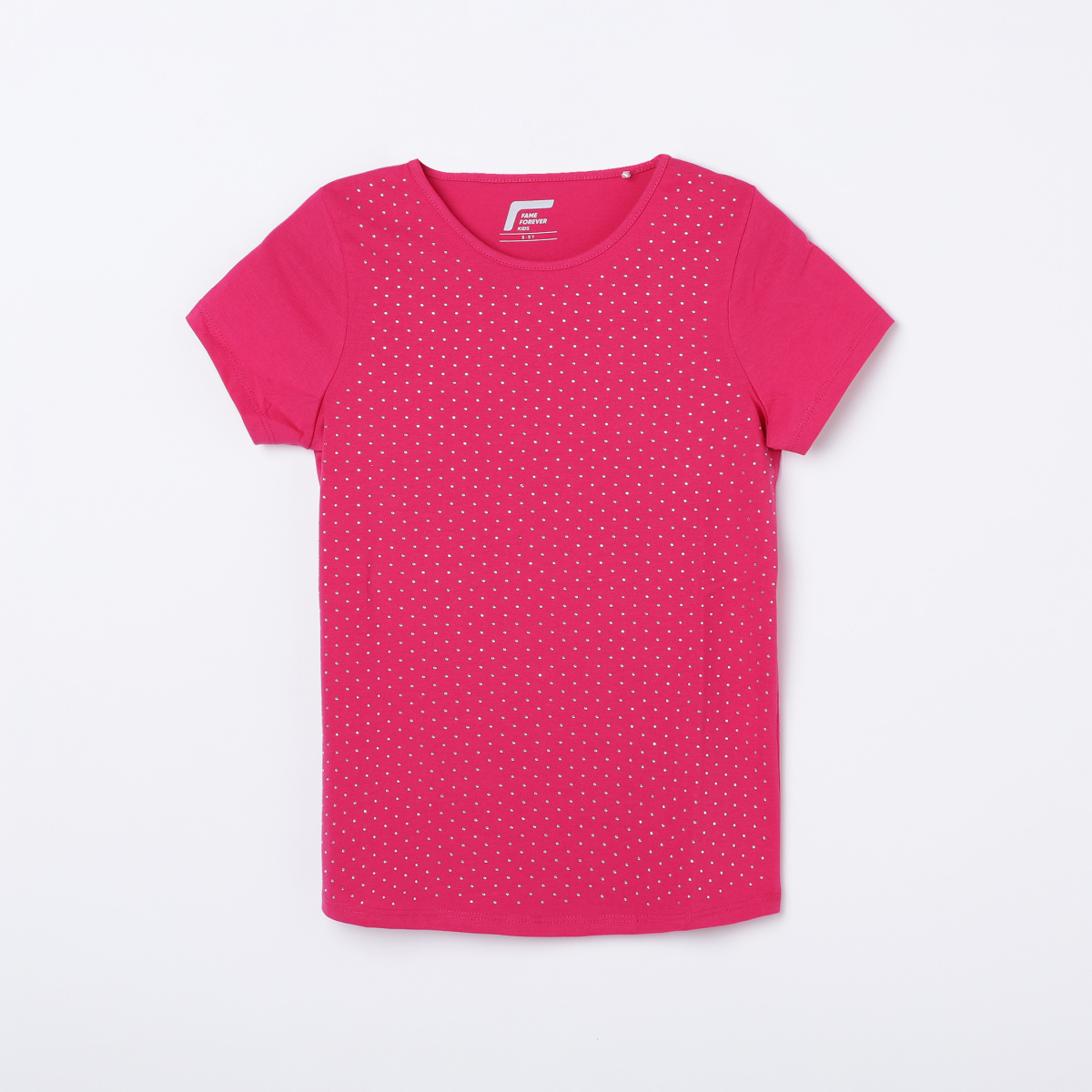 FAME FOREVER YOUNG Girls Polka Dot Print Round Neck Top