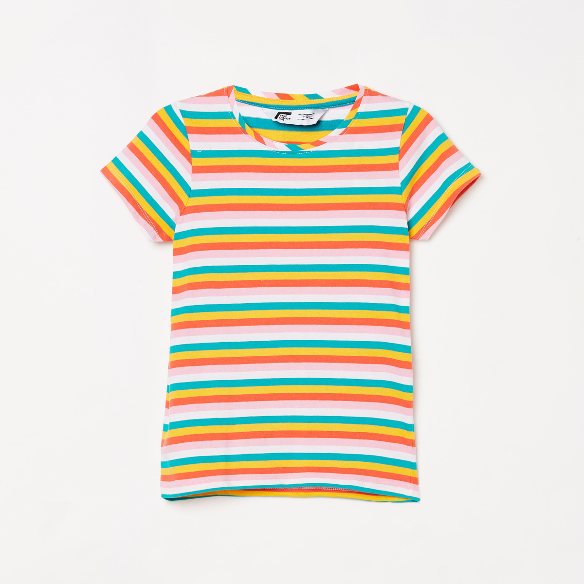 FAME FOREVER YOUNG Girls Striped Round Neck T-shirt