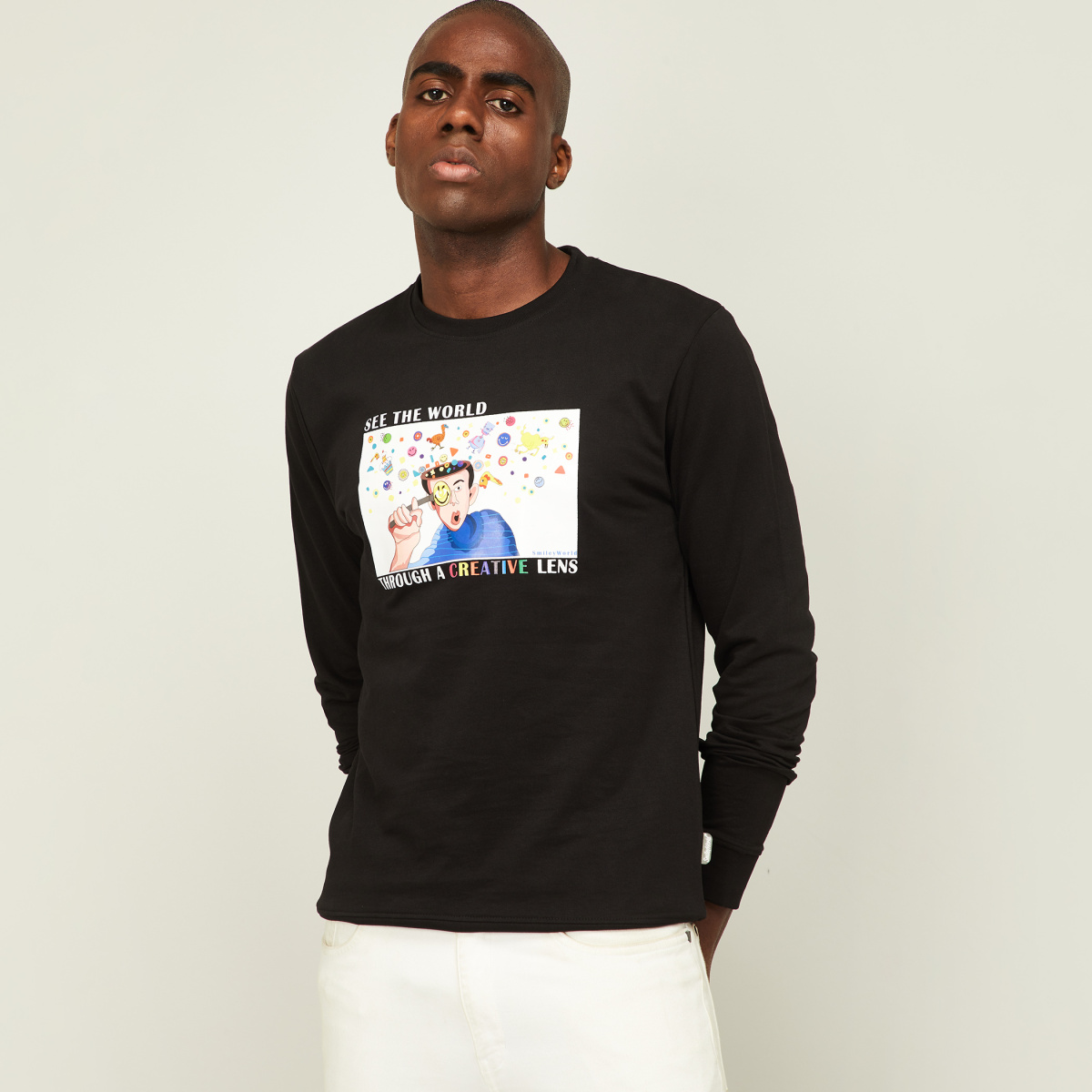 SMILEY WORLD Men Graphic Print Sweatshirt