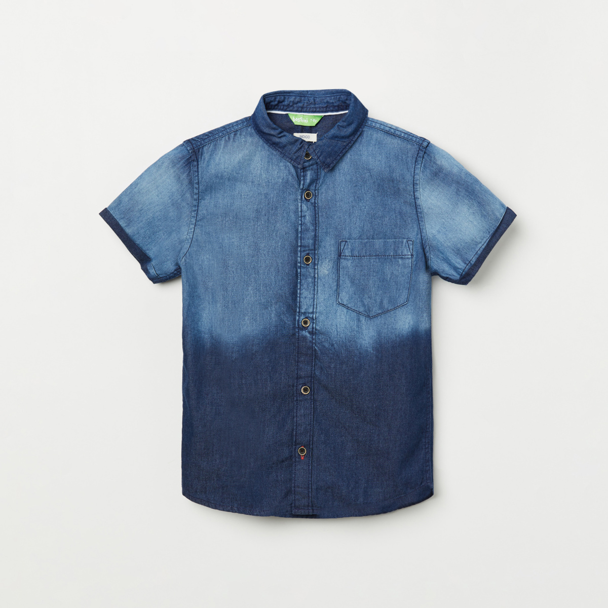 BOSSINI Boys Ombre-Dyed Regular Fit Casual Shirt