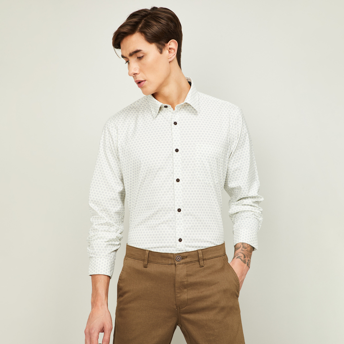VH SPORTS Men Printed Full Sleeves Slim Fit Casual Shirt