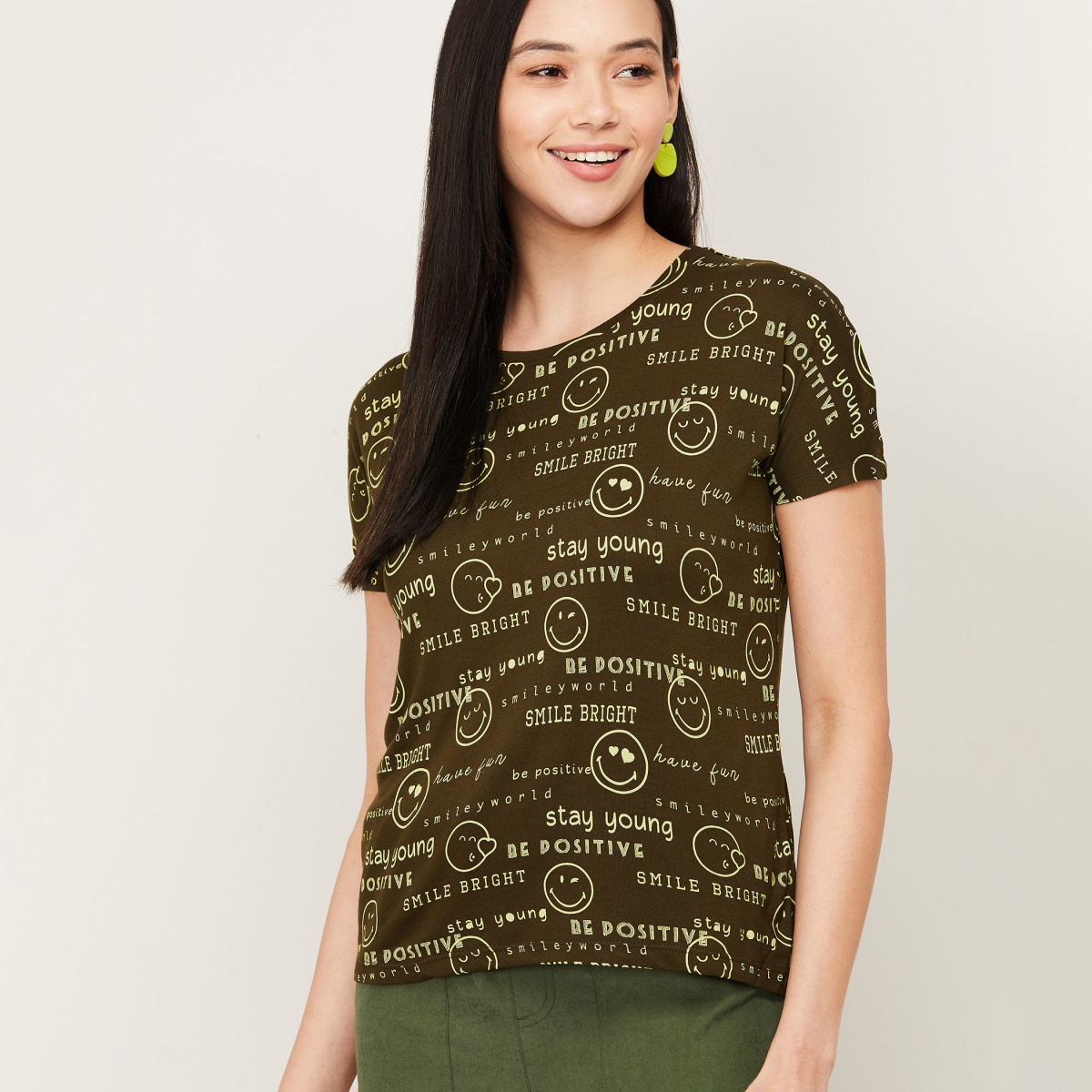 SMILEY Women Printed T-shirt