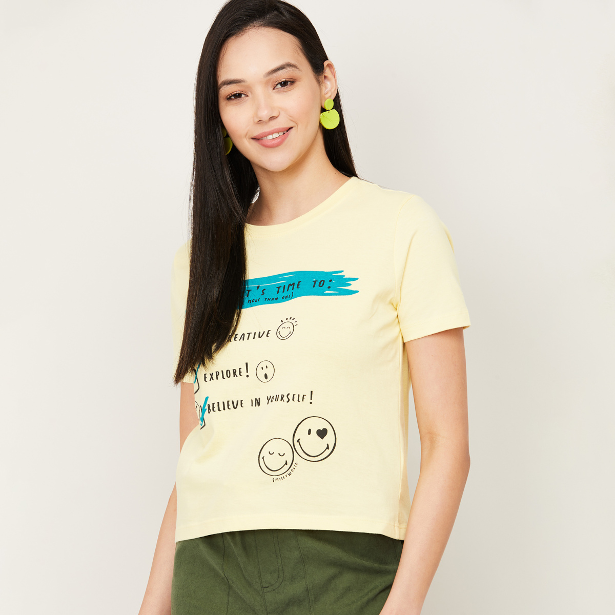 SMILEY WORLD Women Printed T-shirt
