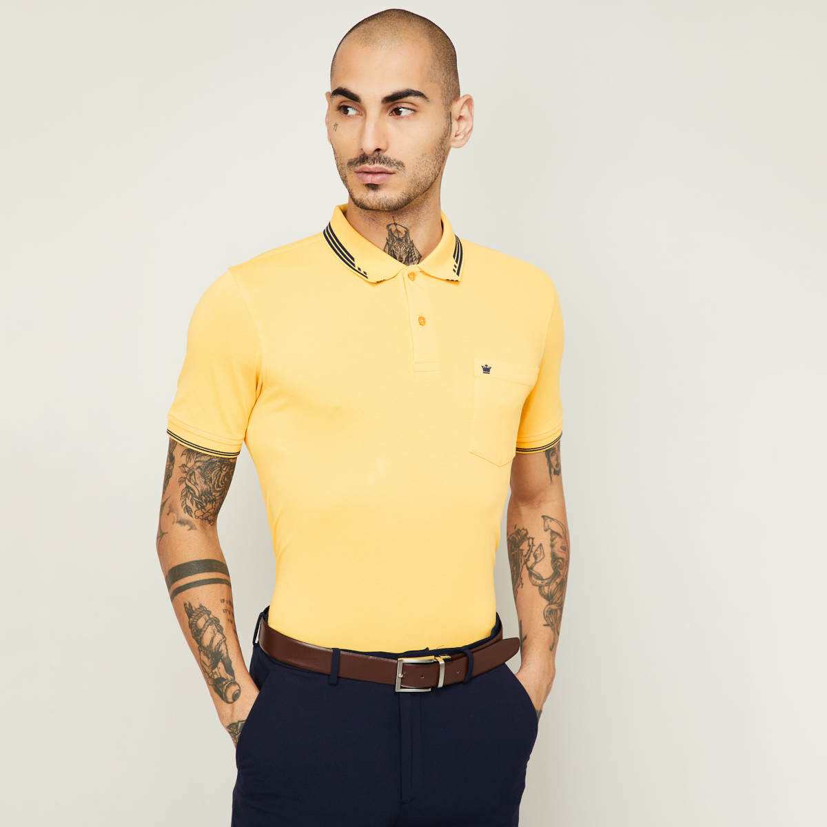 LOUIS PHILIPPE Men Solid Polo T-Shirt