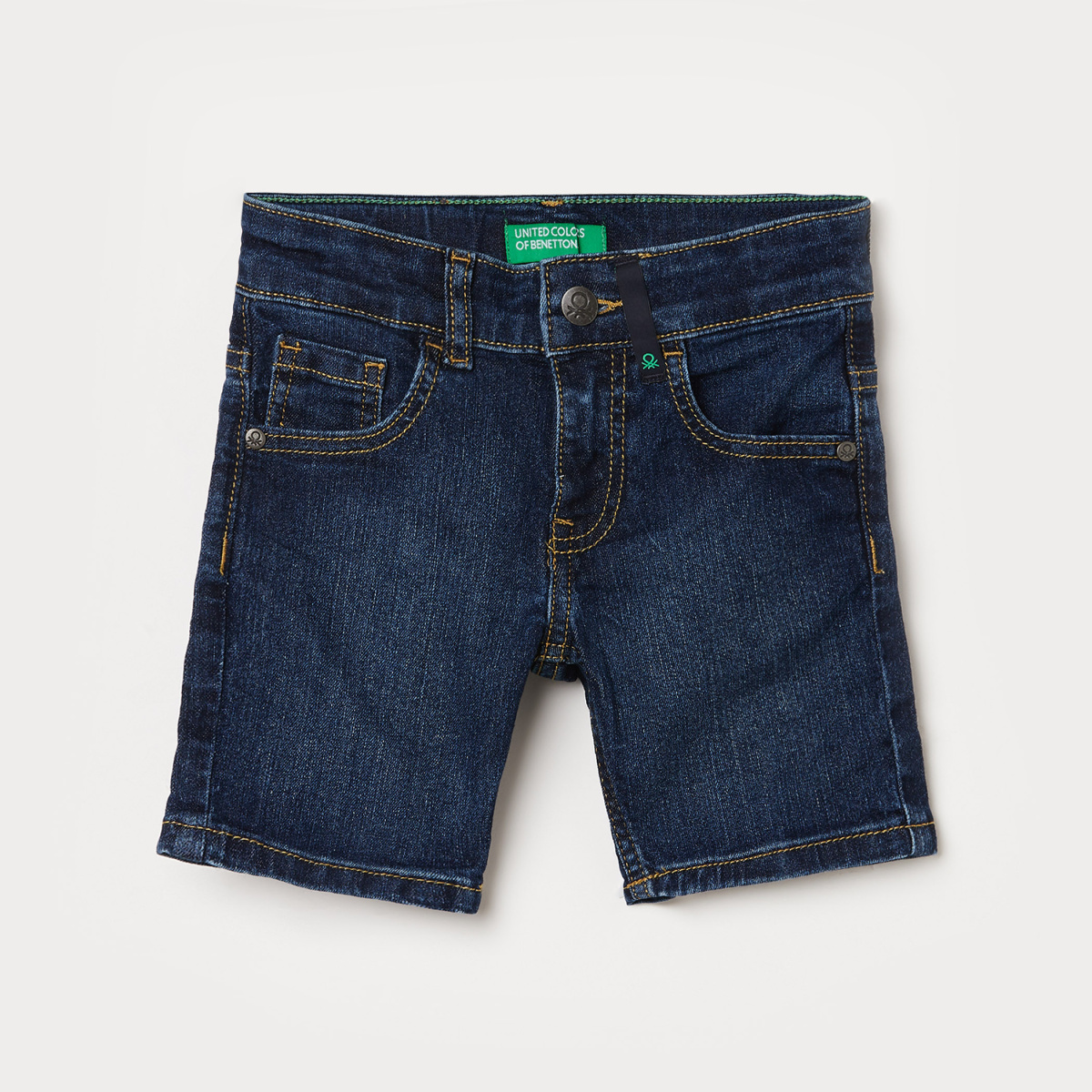 UNITED COLORS OF BENETTON Boys Solid Woven Denim Shorts