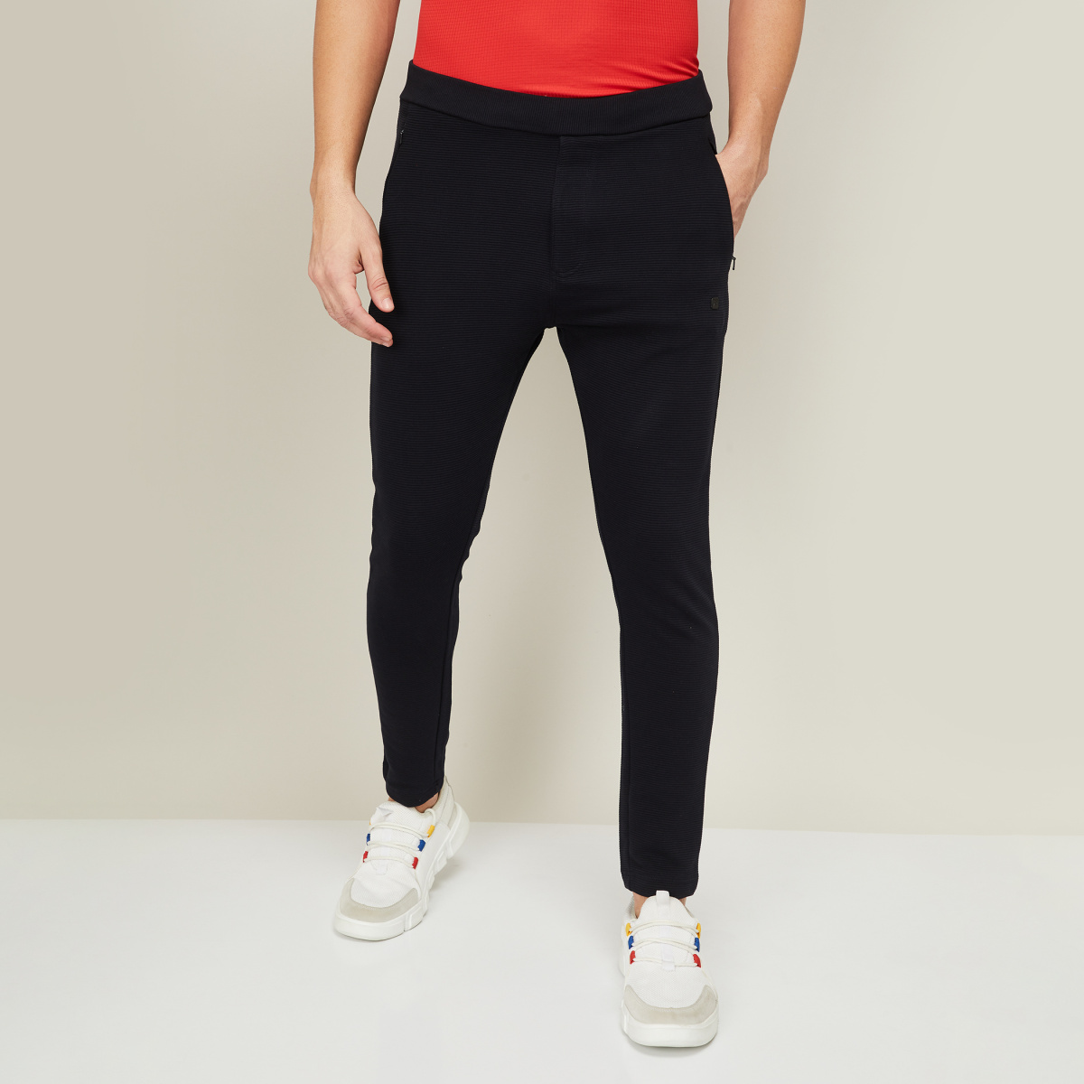 Sports cotton trousers in black 63324 -clothing for men online-STYLER