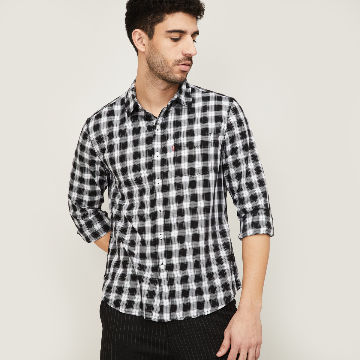 LEVI'S Men Checked Full Sleeves Casual Shirt