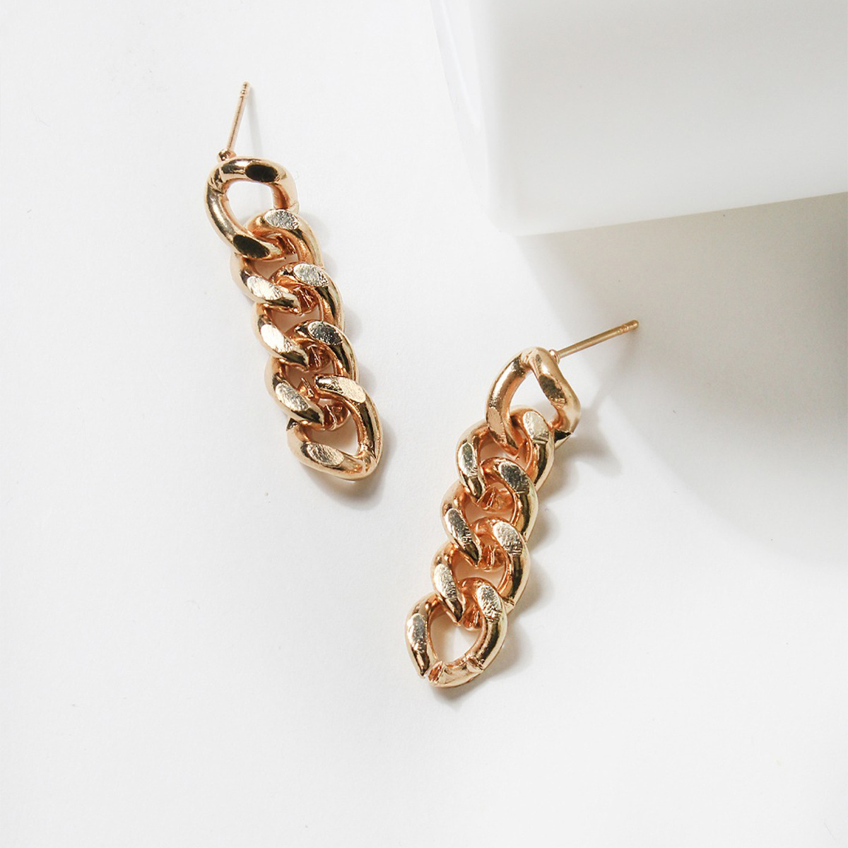 Yellow Gold Double Sided Chain Drop Earrings | Borsheims