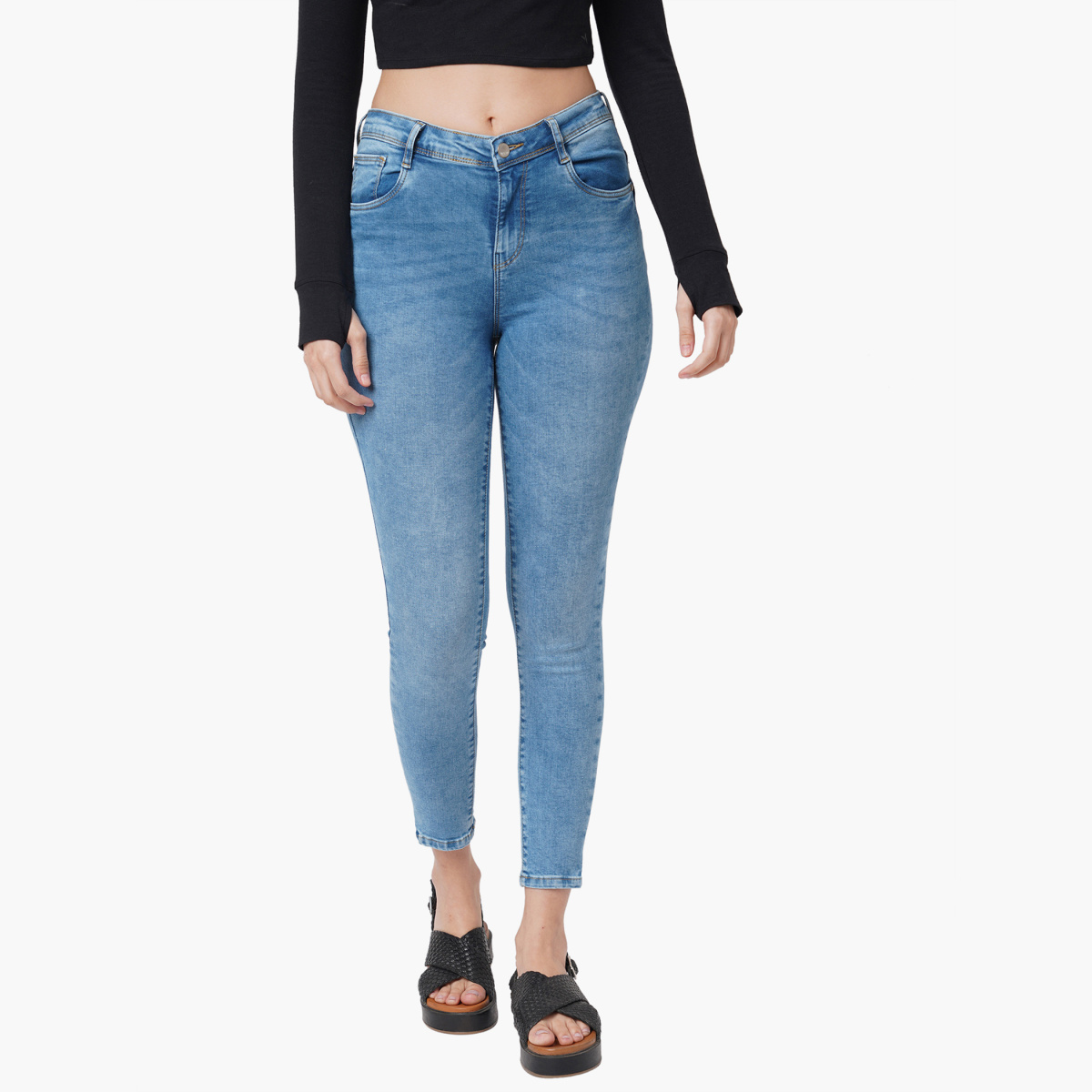 KRAUS Women Stonewashed Skinny Fit Jeans