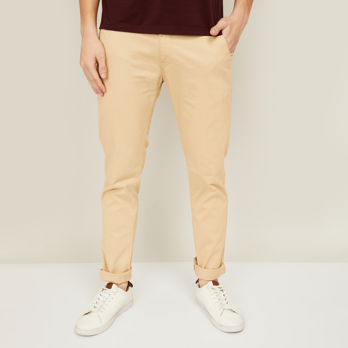 AEROPOSTALE Men Solid Slim Tapered Fit Casual Trousers