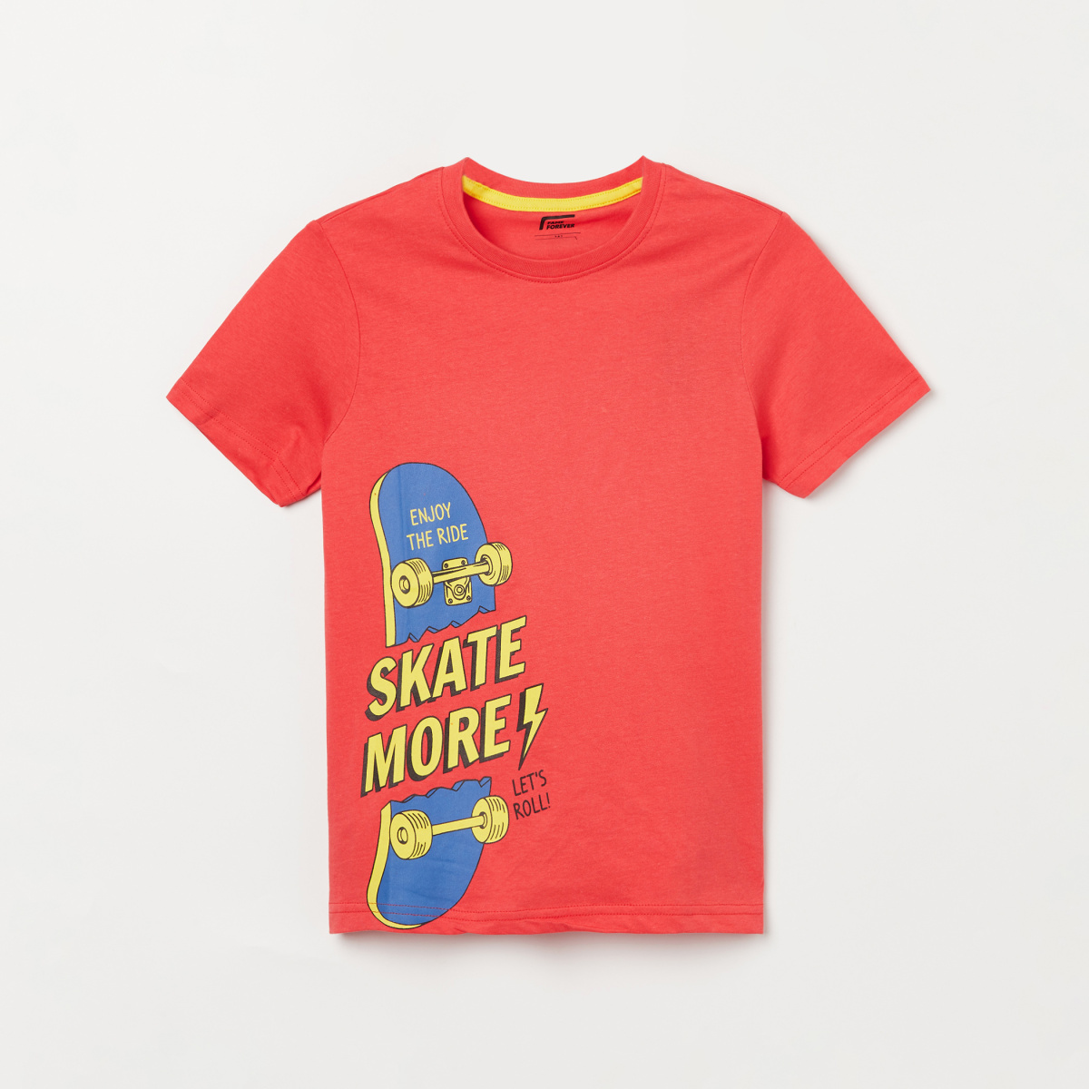 FAME FOREVER KIDS Boys Graphic Print Crew Neck T-shirt