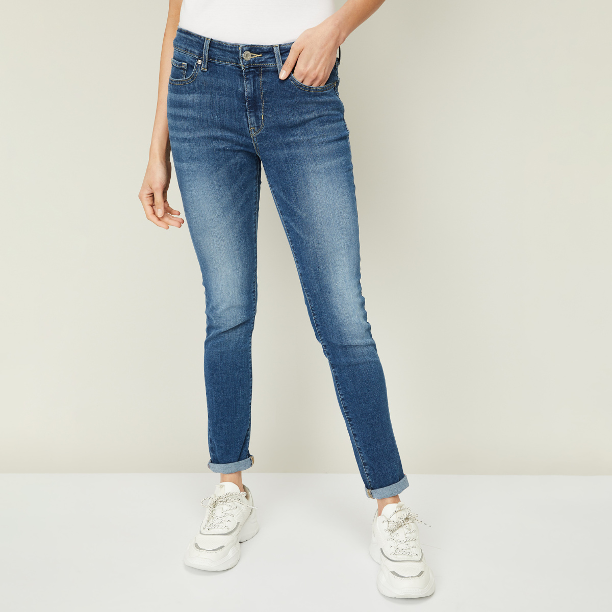 LEVI'S Women Stonewashed Skinny Fit Jeans