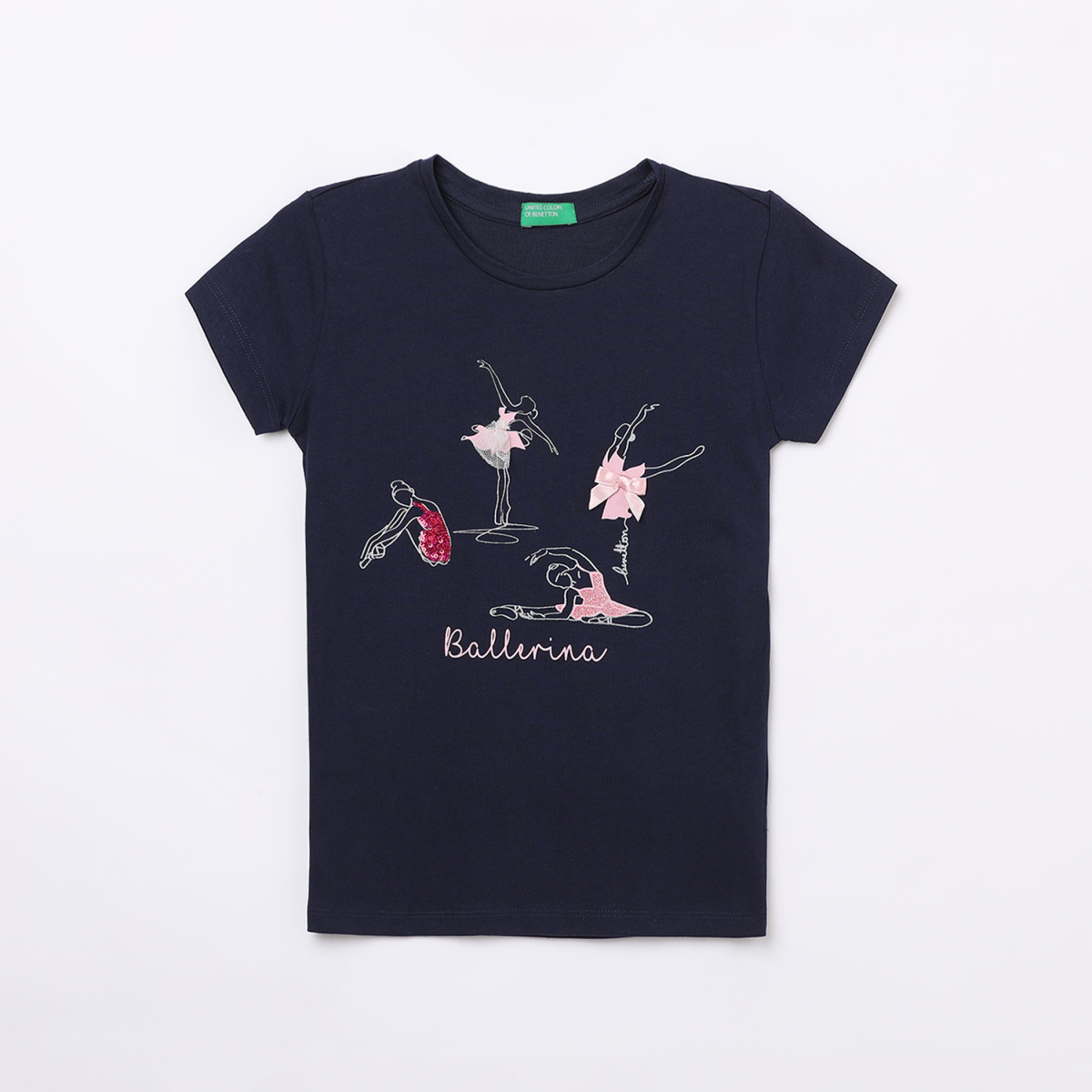 UNITED COLORS OF BENETTON Girls Printed Round Neck T-shirt