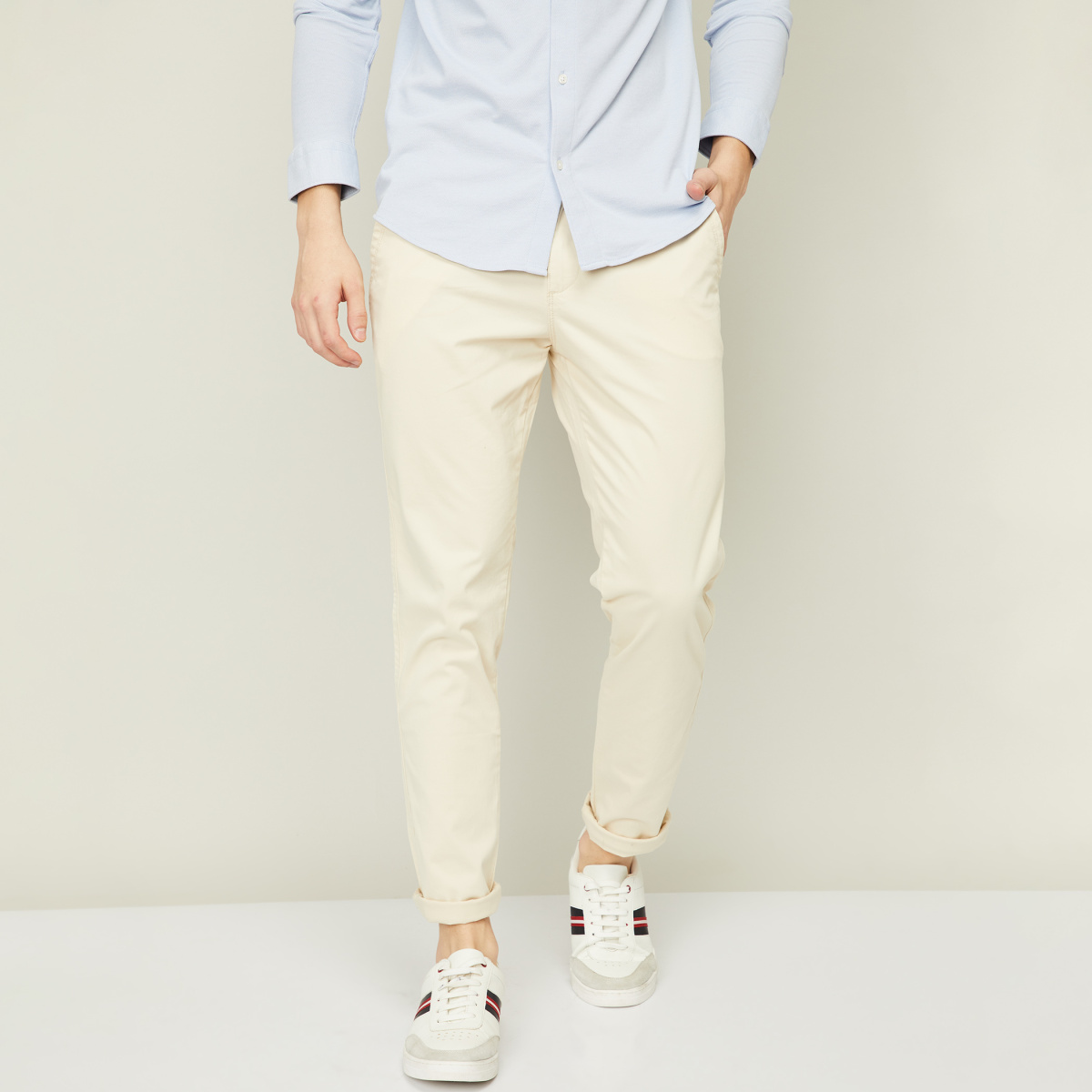 United Colors Of Benetton Casual Trousers  Buy United Colors Of Benetton  Polyester Solid Slim Fit Mens Trousers In Grey Online  Nykaa Fashion