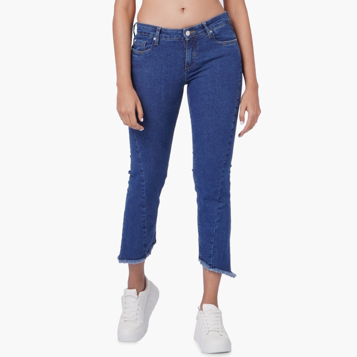 ONLY Women Solid Cropped Bootcut Jeans