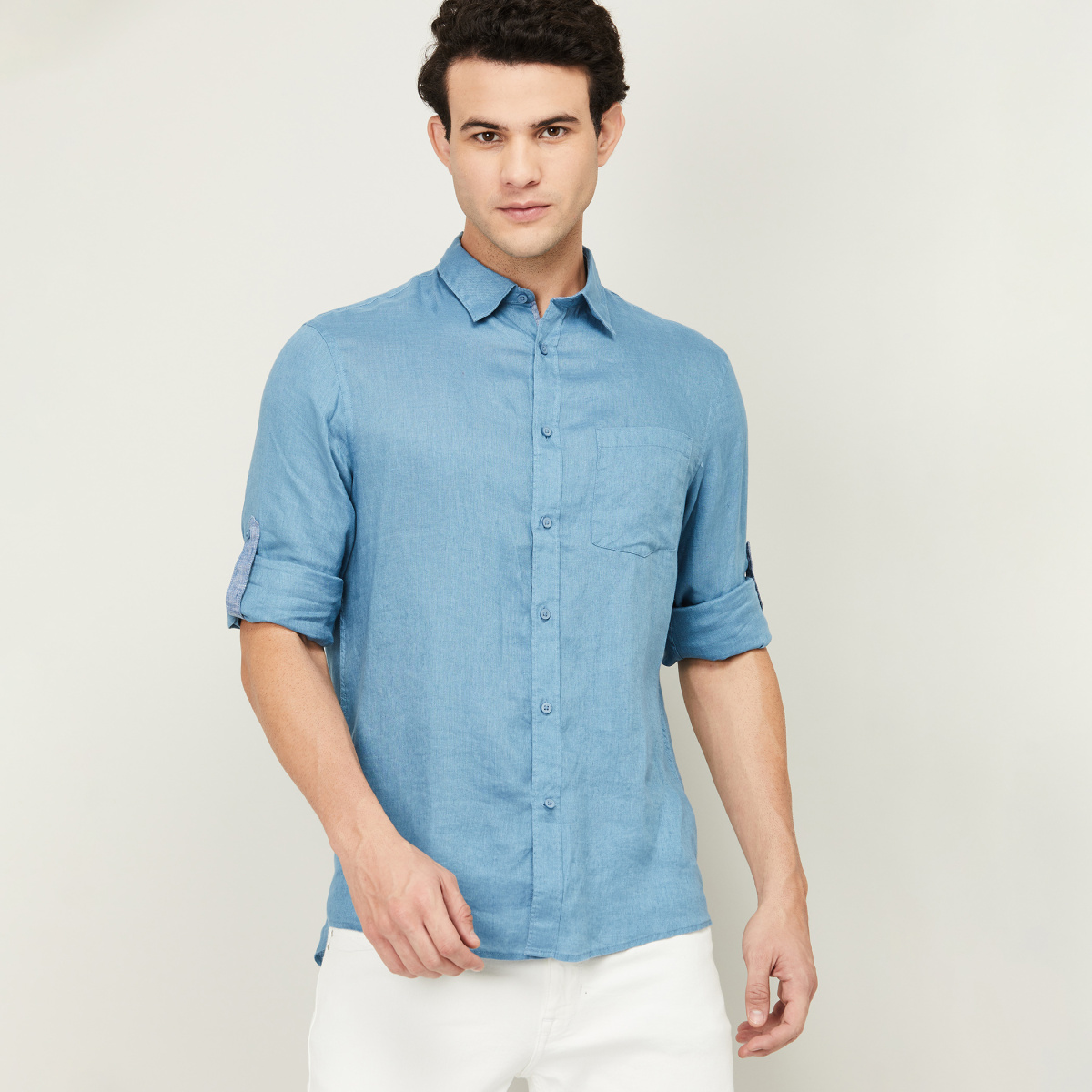 Celio Relax Collection Denim Collar Polo Long Sleeve Blue Shirt Size 2XL  XXL | eBay