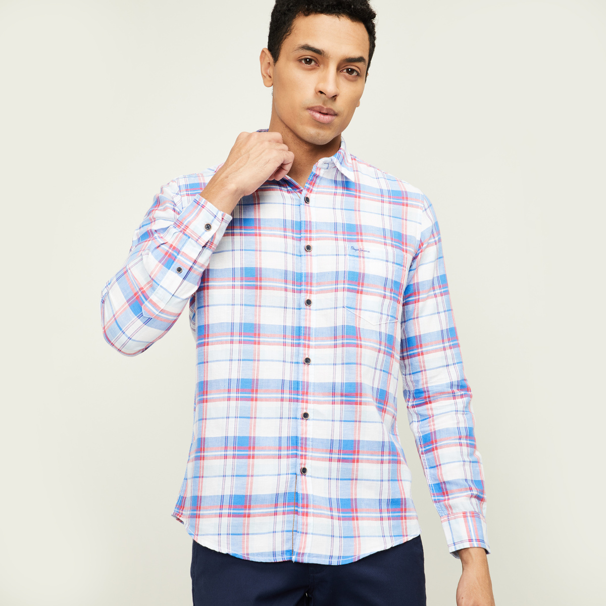 PEPE JEANS Men Checked Regular Fit Casual Shirt