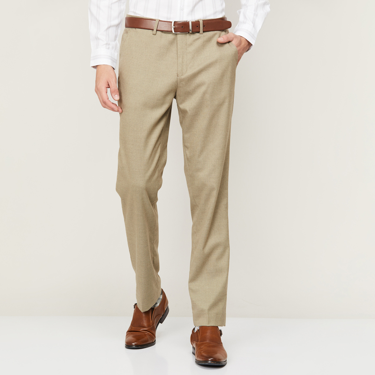 Buy CODE By Lifestyle Navy Formal Trousers - Trousers for Men 1291035 |  Myntra