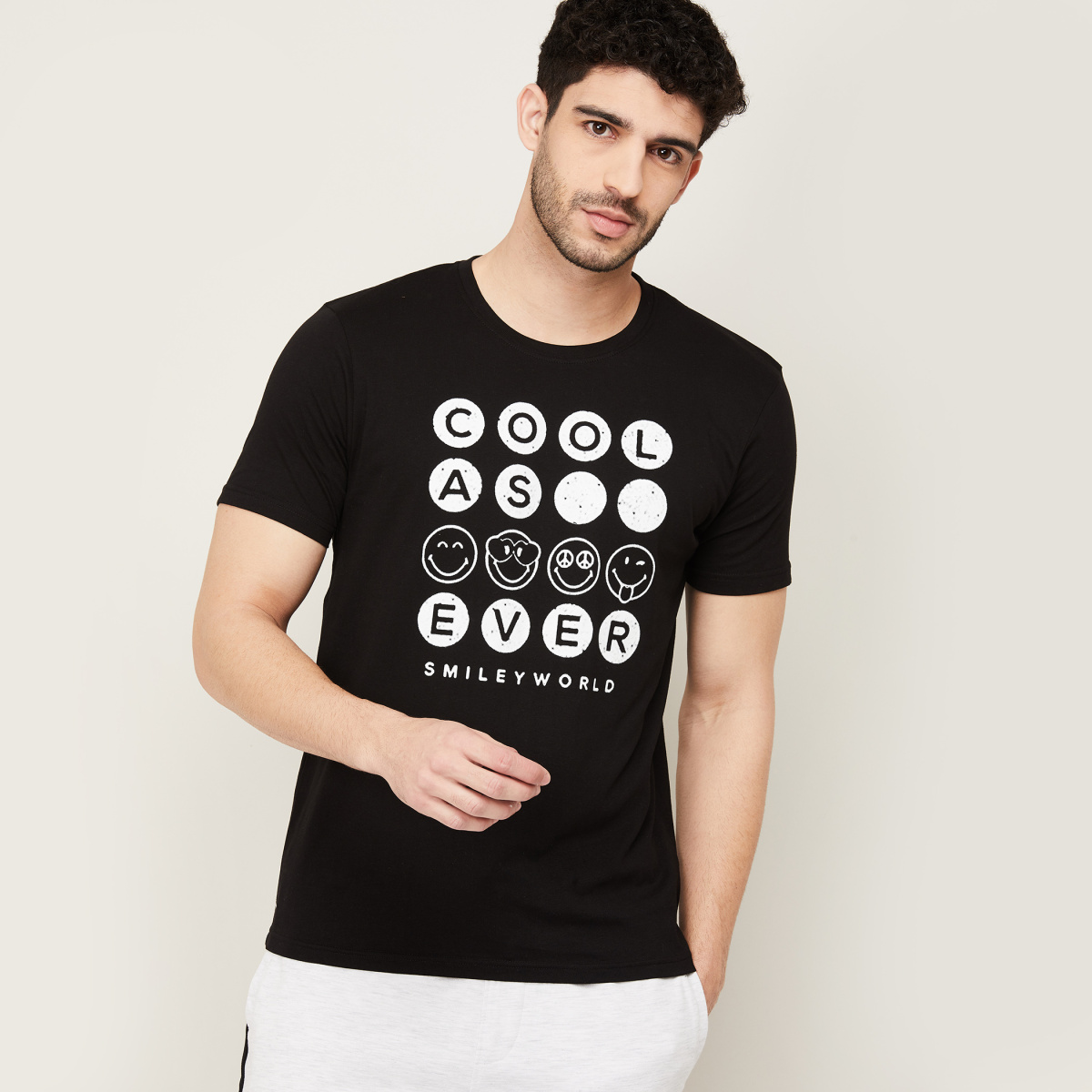 SmileyWorld Men Printed Crew Neck T-shirt