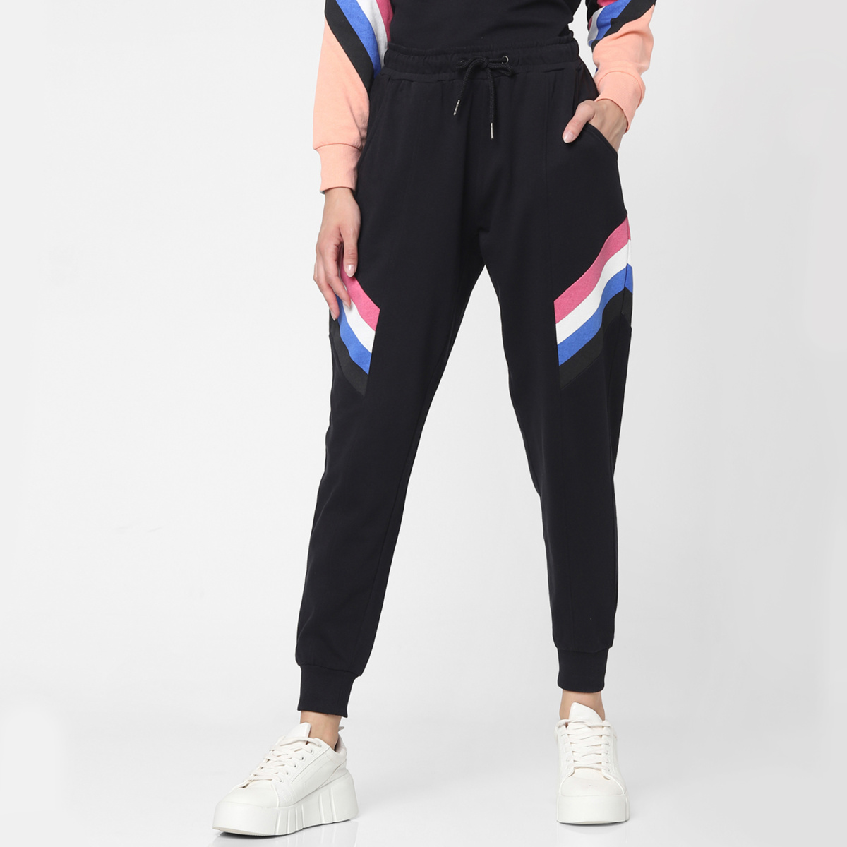 ONLY Women Striped Elasticated Joggers