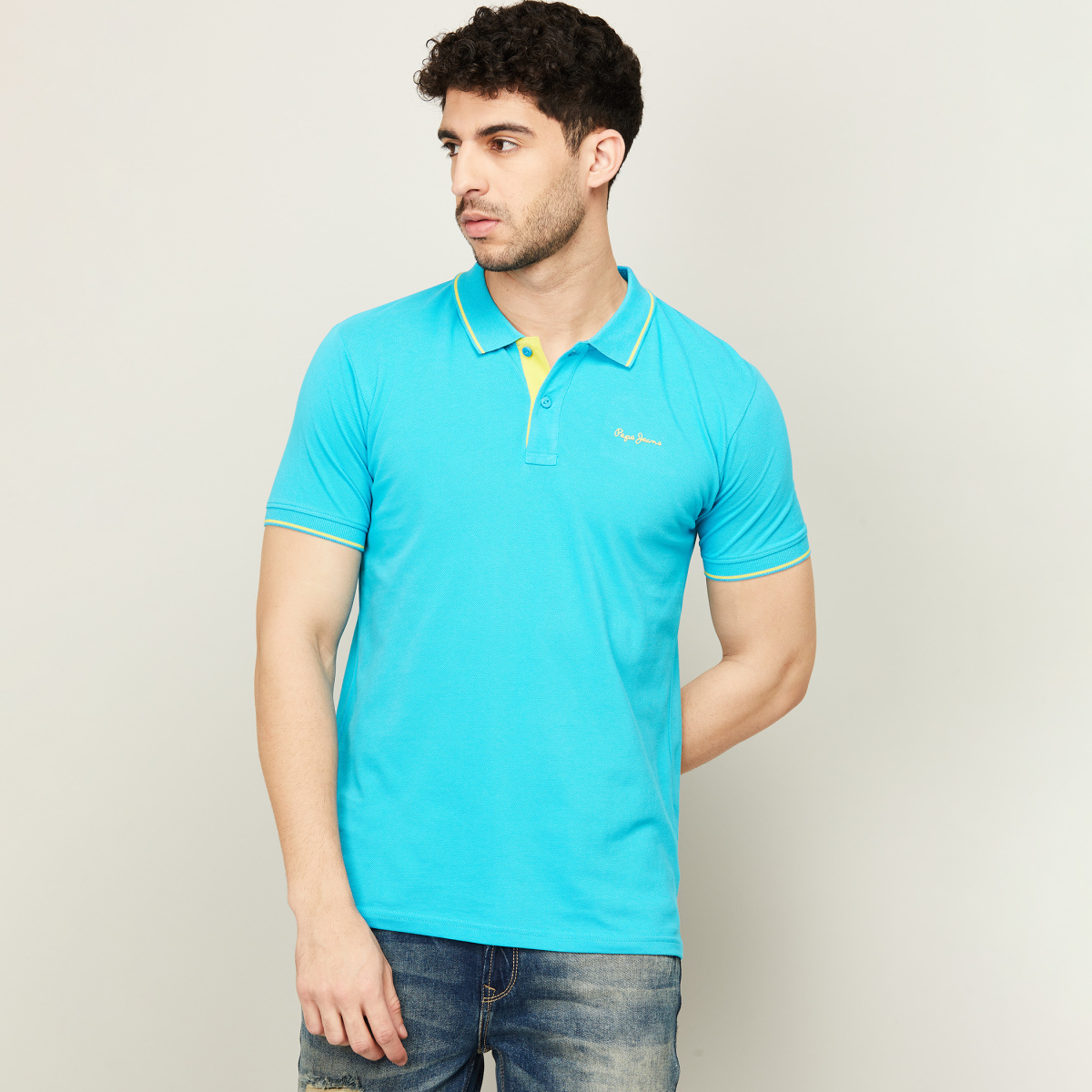 PEPE JEANS Men Solid Slim Fit Polo T-shirt