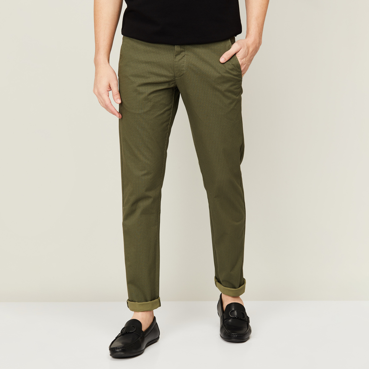 Buy Men Olive Slim Fit Solid Casual Trousers Online  644892  Allen Solly
