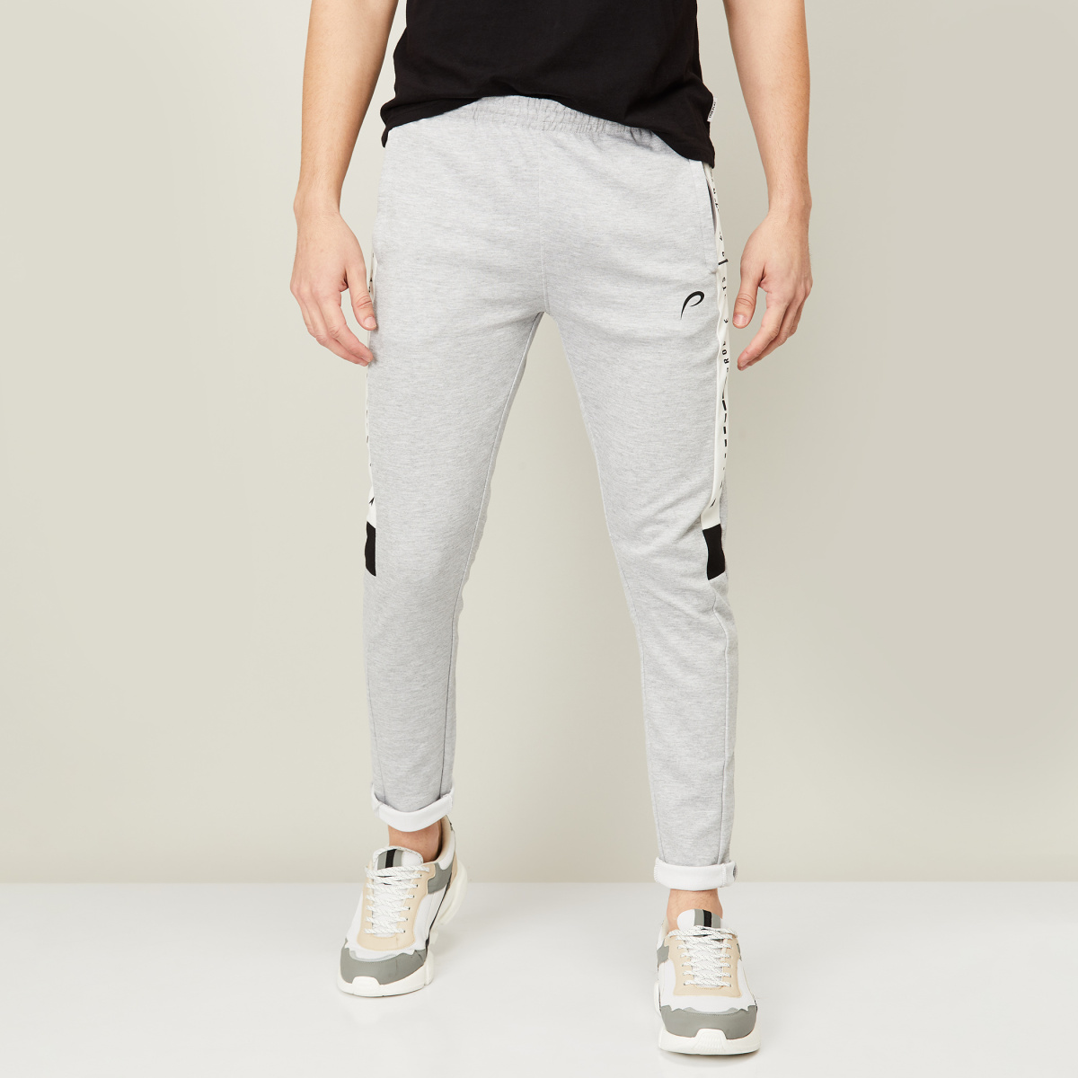 Buy Proline Grey Cotton Comfort Fit Striped Track Pants for Mens Online   Tata CLiQ