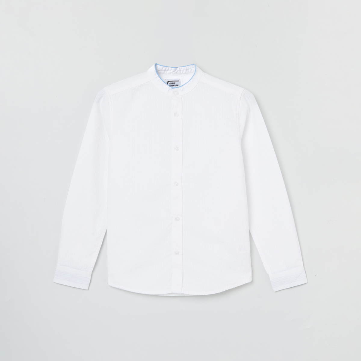 FAME FOREVER Boys Solid Band Collar Shirt