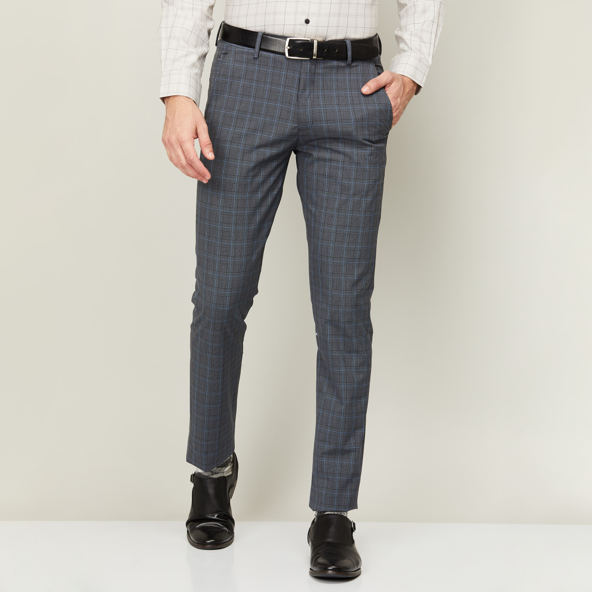 Peter England Formal Trousers : Buy Peter England Men Grey Formal Trouser  Online | Nykaa Fashion