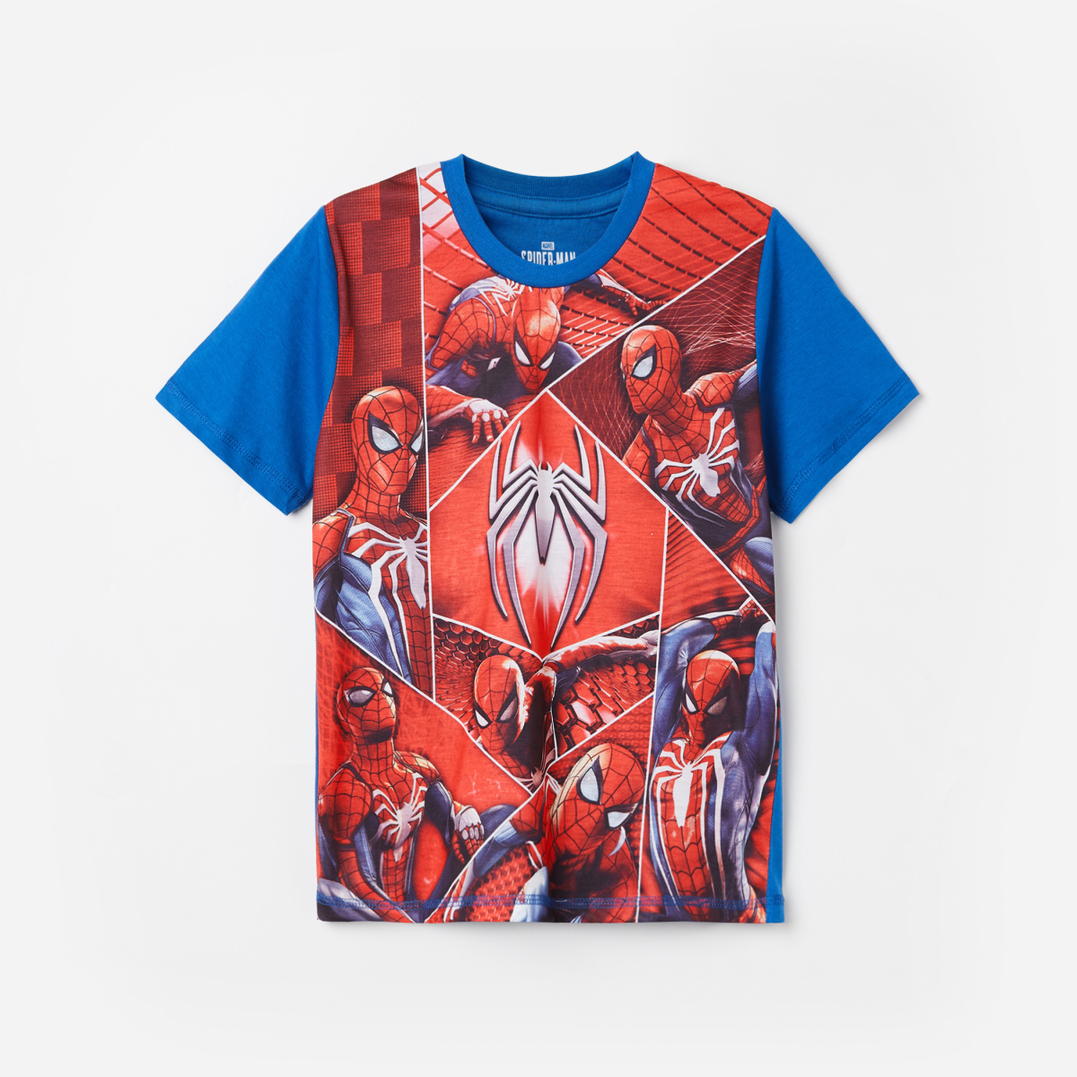 KIDSVILLE Boys Spiderman Print Half Sleeves T-shirt
