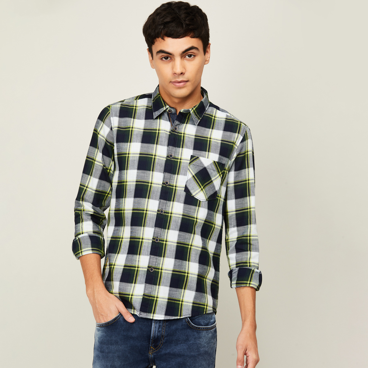 PEPE JEANS Men Checked Regular Fit Casual Shirt