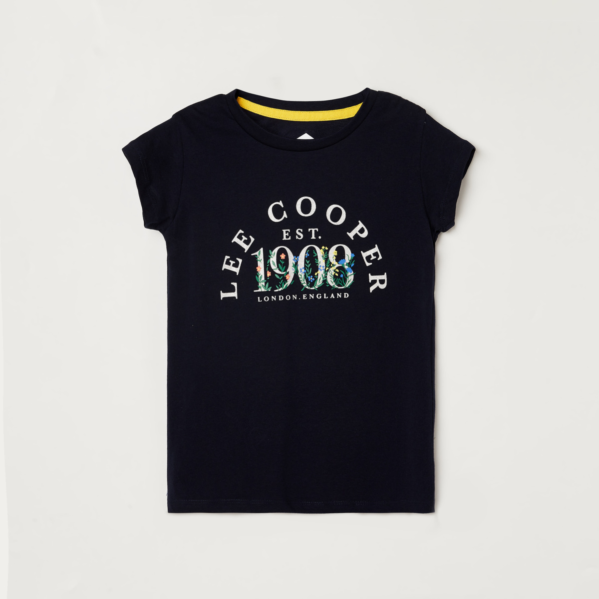 LEE COOPER JUNIORS Girls Typographic Print Round Neck T-shirt