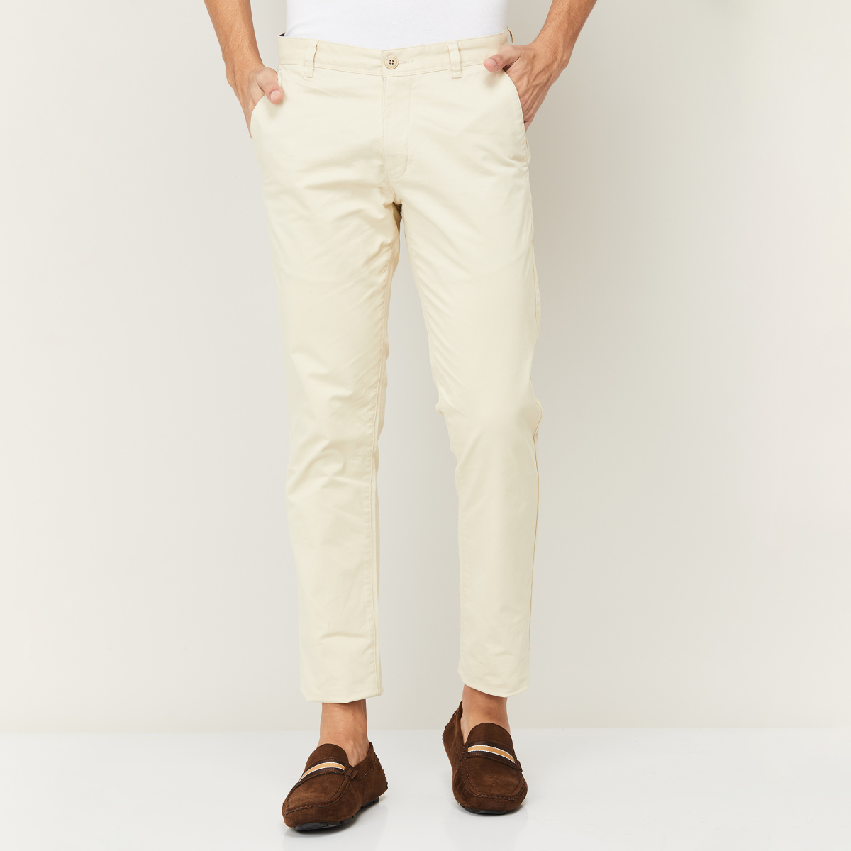 Buy ARROW Grey Mens Flat Front Regular Fit Trousers | Shoppers Stop