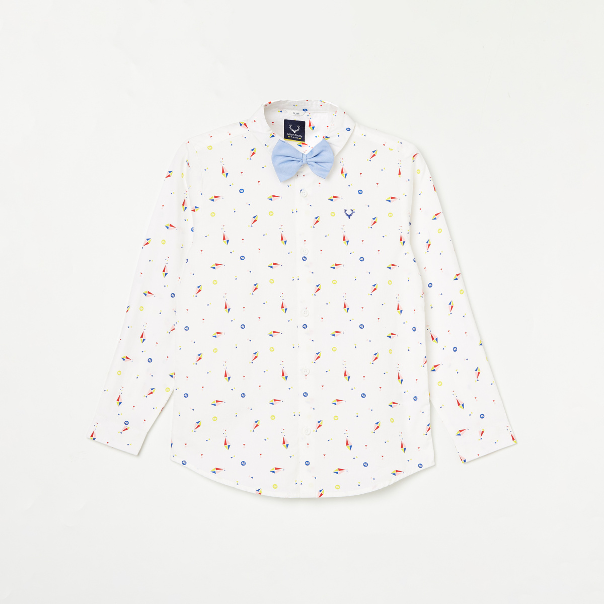 ALLEN SOLLY Boys Printed Casual Shirt with Bow Tie