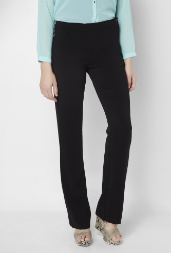 Buy Allen Solly Women Black Regular fit Regular trousers Online at Low  Prices in India  Paytmmallcom