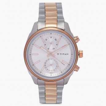TITAN Two-Toned Metallic Chronograph Wristwatch Set- 2 Pcs.